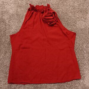 New York & Company Sleeveless Top with Detachable Flower Pin Women's Size XL NWT